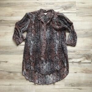 Wilfred Sheer Snakeskin 100% Silk Blouse